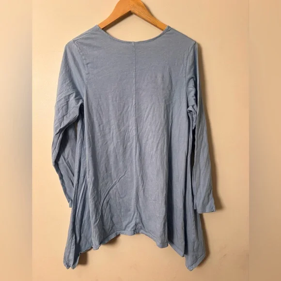 Vintage screen printed Unicorn Silk Oak long sleeve tunic tee blue - Picture 4 of 4